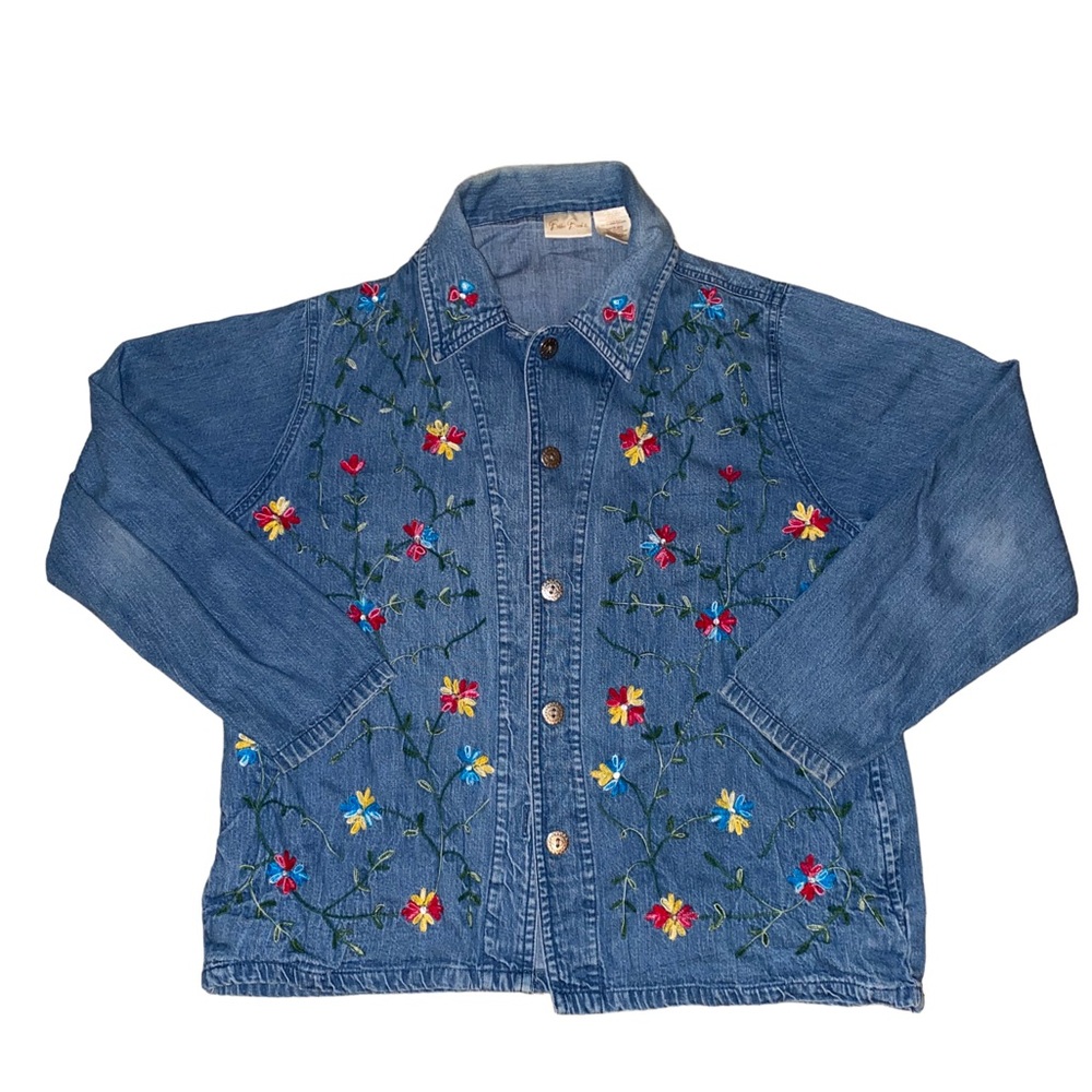 Bobbie Brooks Floral Design Jean Jacket